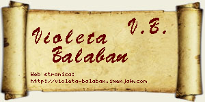 Violeta Balaban vizit kartica